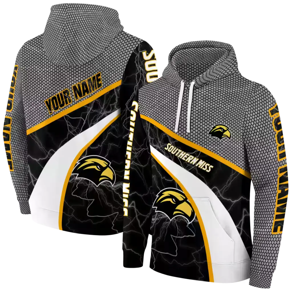 customized southern miss golden eagles hexagonal mesh black gray hoodie fashion forward customized southern miss golden eagles hexagonal mesh black gray hoodie fashion forward