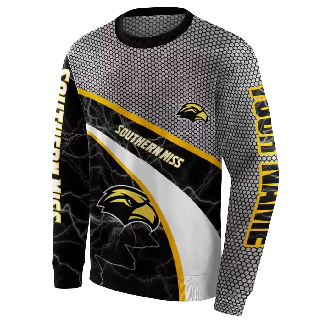 customized southern miss golden eagles hexagonal mesh black gray hoodie new arrival customized southern miss golden eagles hexagonal mesh black gray hoodie new arrival