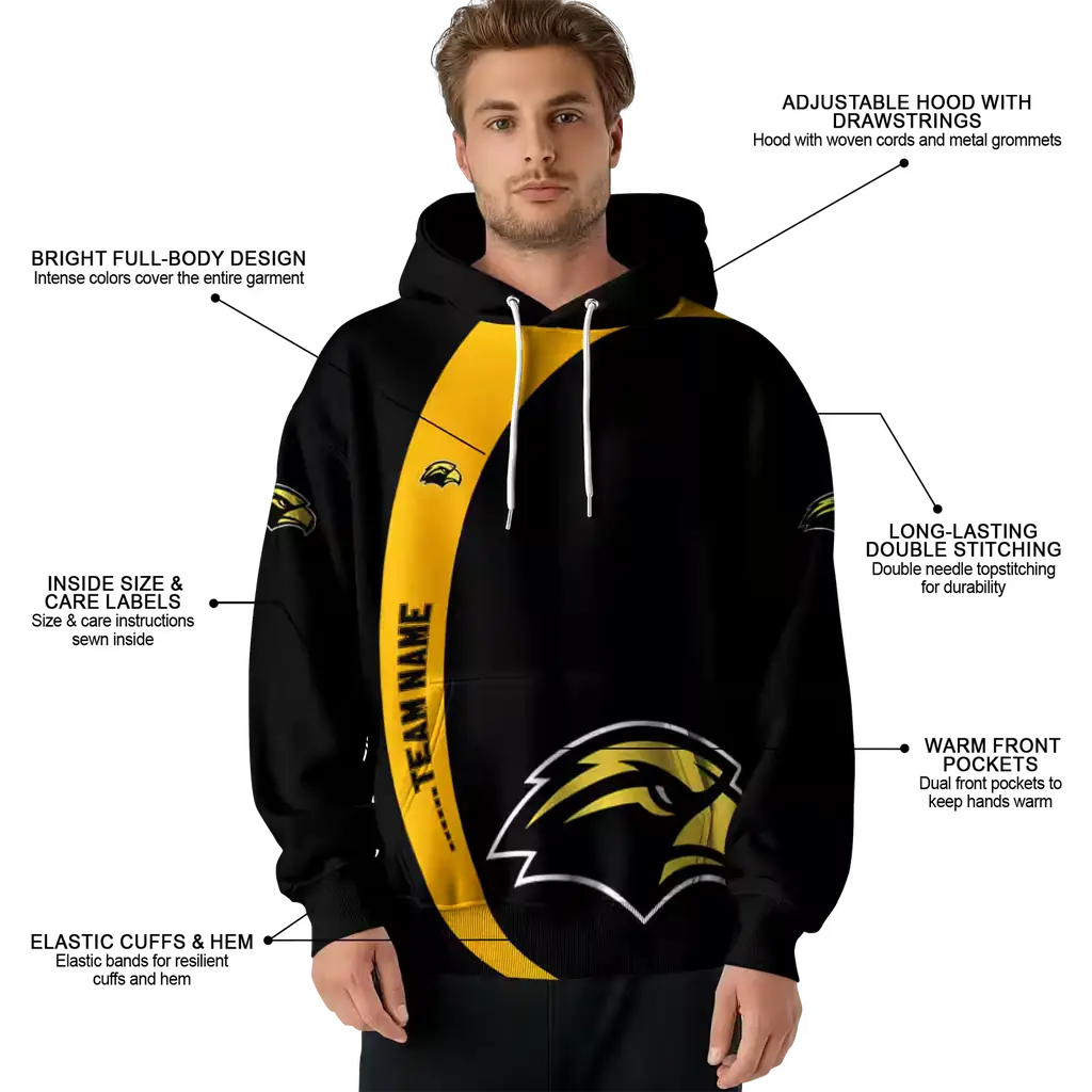 customized southern miss golden eagles minimalist design black hoodie latest model customized southern miss golden eagles minimalist design black hoodie latest model
