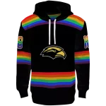 customized southern miss golden eagles rainbow stripes black hoodie best selling