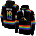 customized southern miss golden eagles rainbow stripes black hoodie best selling