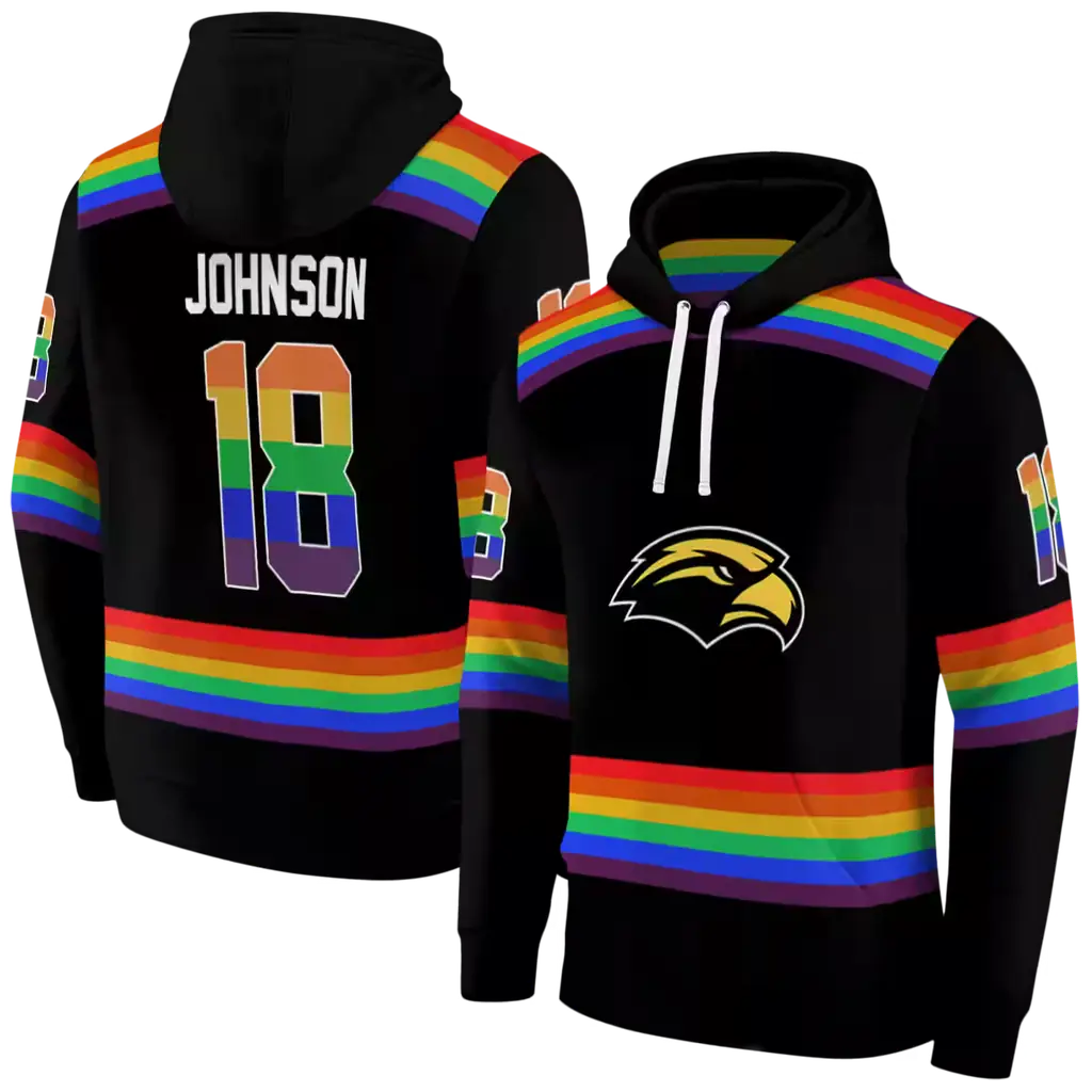 customized southern miss golden eagles rainbow stripes black hoodie fashion forward customized southern miss golden eagles rainbow stripes black hoodie fashion forward