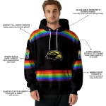 customized southern miss golden eagles rainbow stripes black hoodie best selling