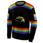 customized southern miss golden eagles rainbow stripes black hoodie best selling