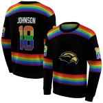 customized southern miss golden eagles rainbow stripes black hoodie best selling