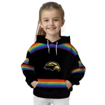 customized southern miss golden eagles rainbow stripes black hoodie best selling