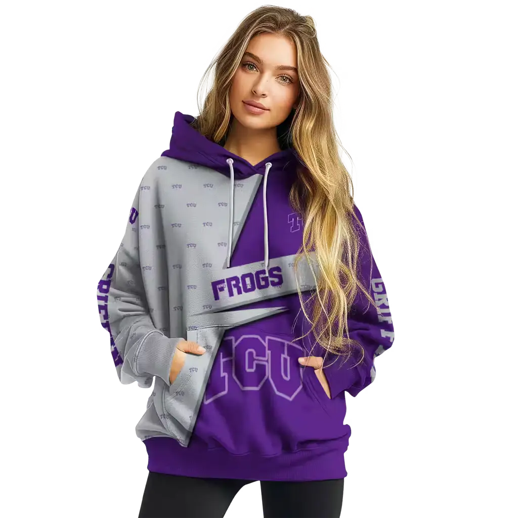 customized tcu horned frogs abstract shape purple hoodie high quality customized tcu horned frogs abstract shape purple hoodie high quality