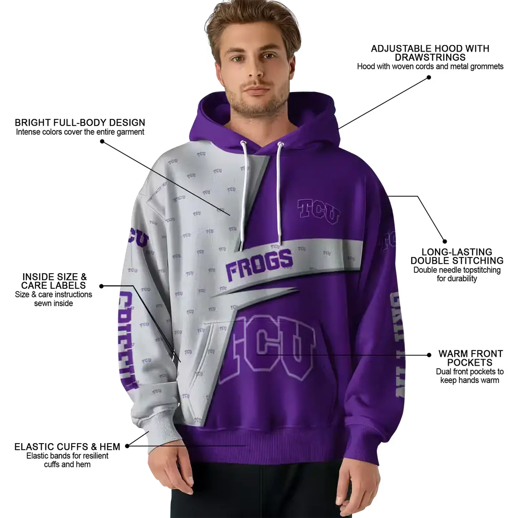 customized tcu horned frogs abstract shape purple hoodie latest model customized tcu horned frogs abstract shape purple hoodie latest model