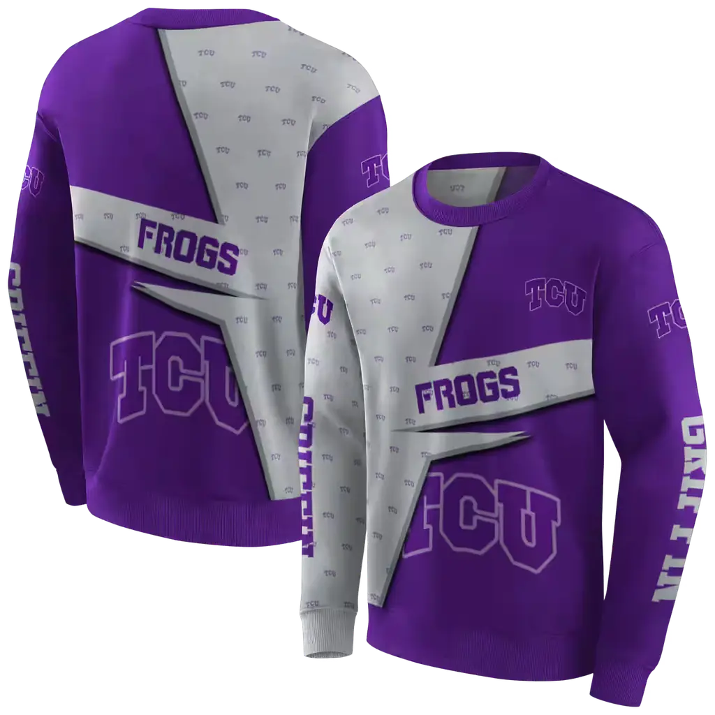 customized tcu horned frogs abstract shape purple hoodie premium grade customized tcu horned frogs abstract shape purple hoodie premium grade
