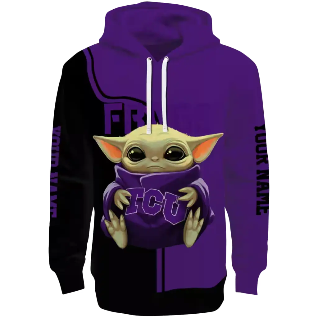 customized tcu horned frogs baby yoda purple black hoodie best selling customized tcu horned frogs baby yoda purple black hoodie best selling