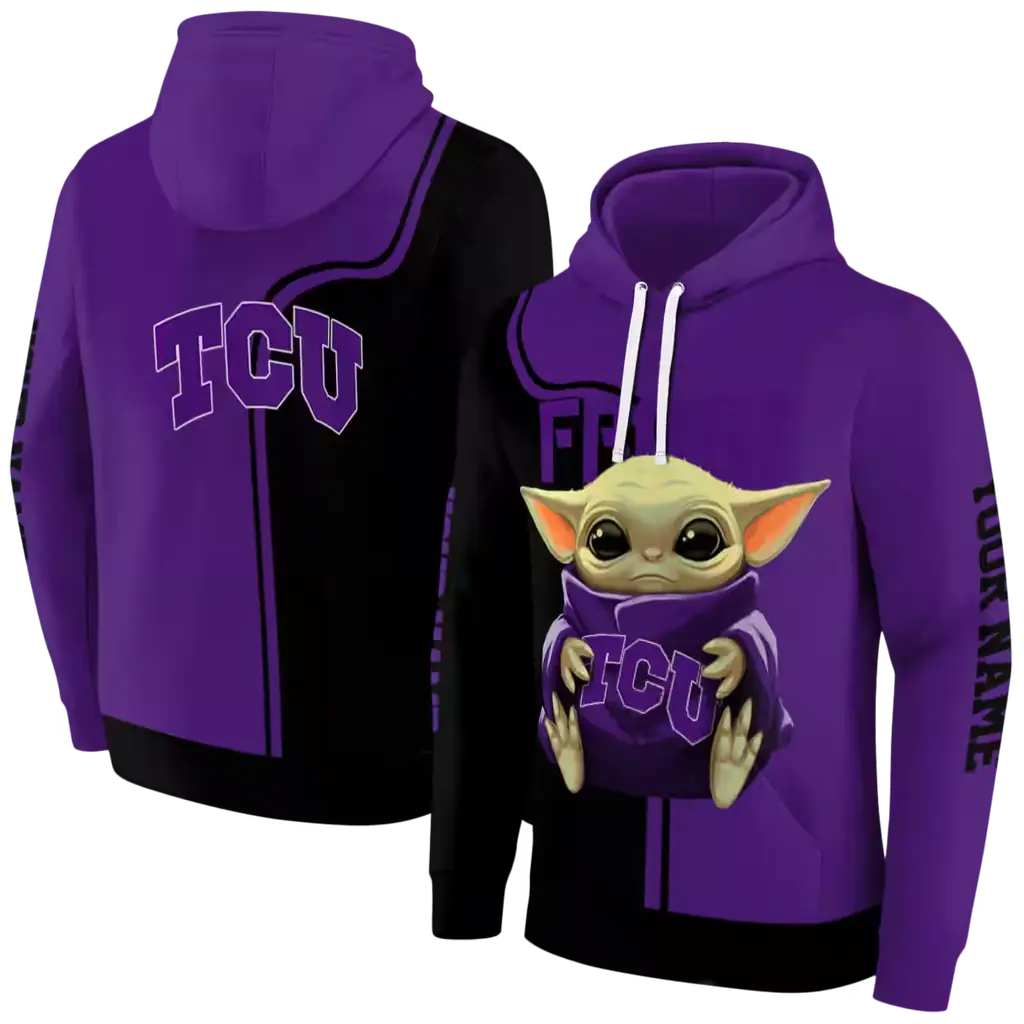 customized tcu horned frogs baby yoda purple black hoodie fashion forward customized tcu horned frogs baby yoda purple black hoodie fashion forward