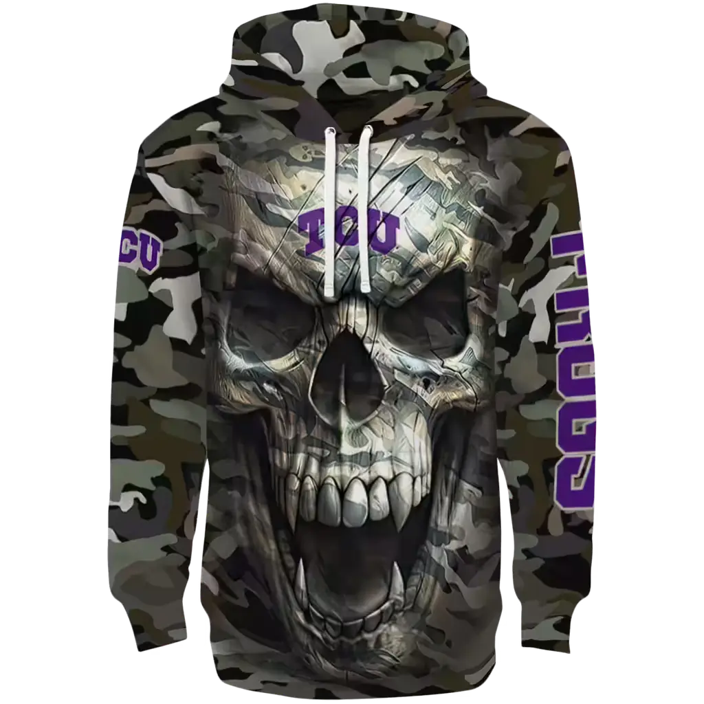 customized tcu horned frogs camo skull hoodie best selling customized tcu horned frogs camo skull hoodie best selling