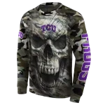customized tcu horned frogs camo skull hoodie best selling
