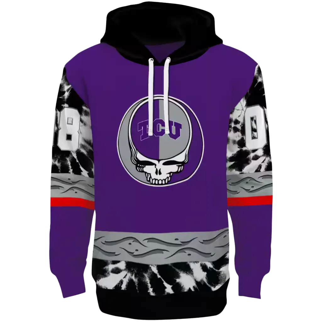 customized tcu horned frogs grateful vibes purple hoodie best selling customized tcu horned frogs grateful vibes purple hoodie best selling