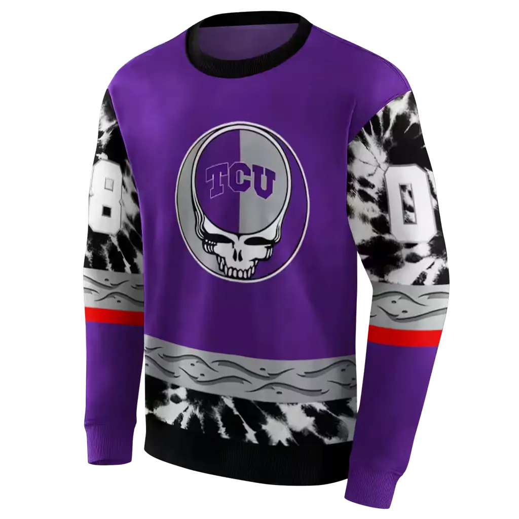 customized tcu horned frogs grateful vibes purple hoodie new arrival customized tcu horned frogs grateful vibes purple hoodie new arrival