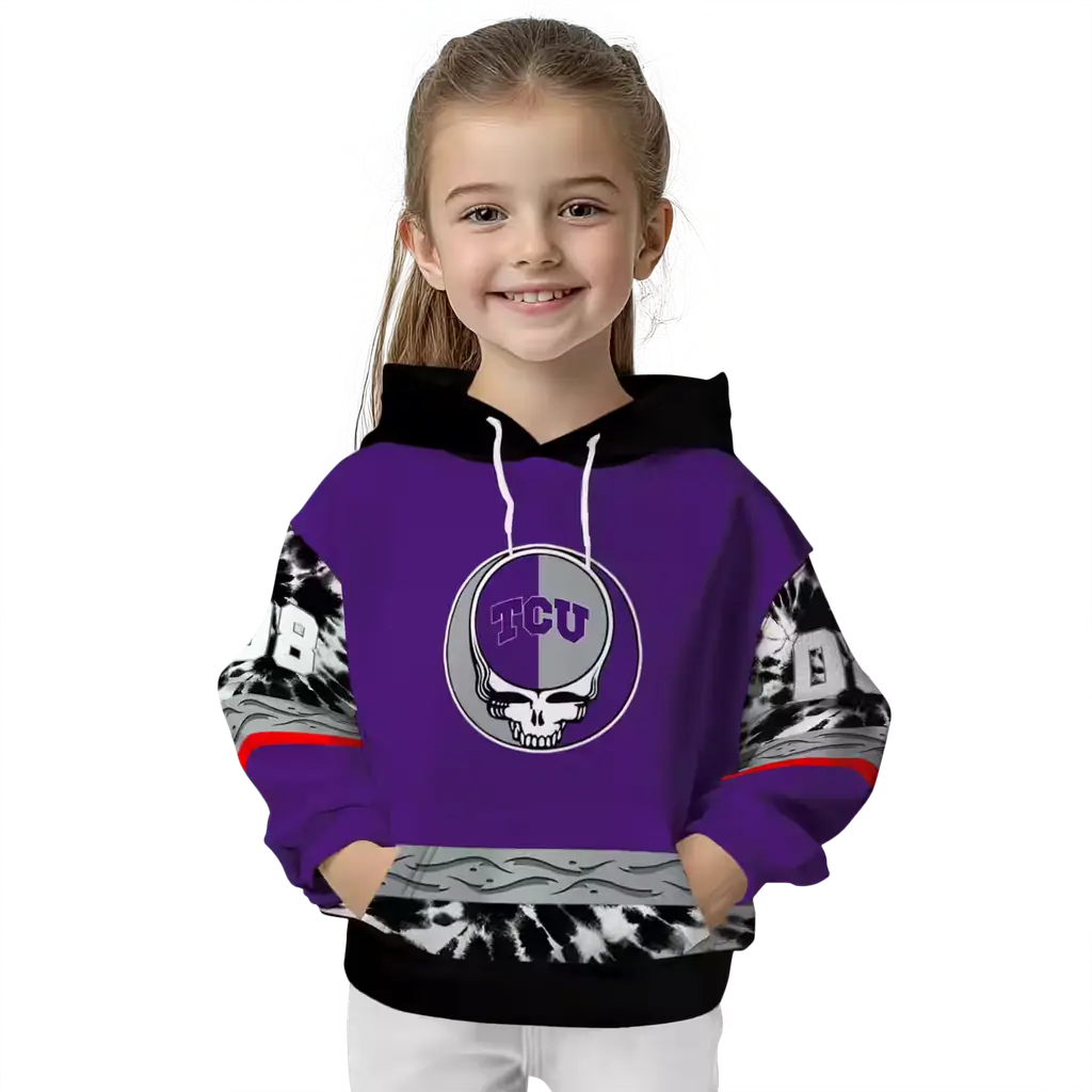 customized tcu horned frogs grateful vibes purple hoodie top rated customized tcu horned frogs grateful vibes purple hoodie top rated