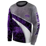 customized tcu horned frogs hexagonal mesh purple black gray hoodie best selling
