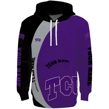 customized tcu horned frogs minimalist design purple black hoodie best selling