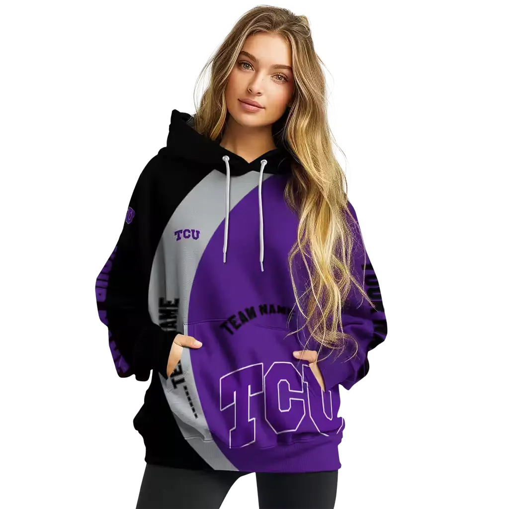 customized tcu horned frogs minimalist design purple black hoodie high quality customized tcu horned frogs minimalist design purple black hoodie high quality