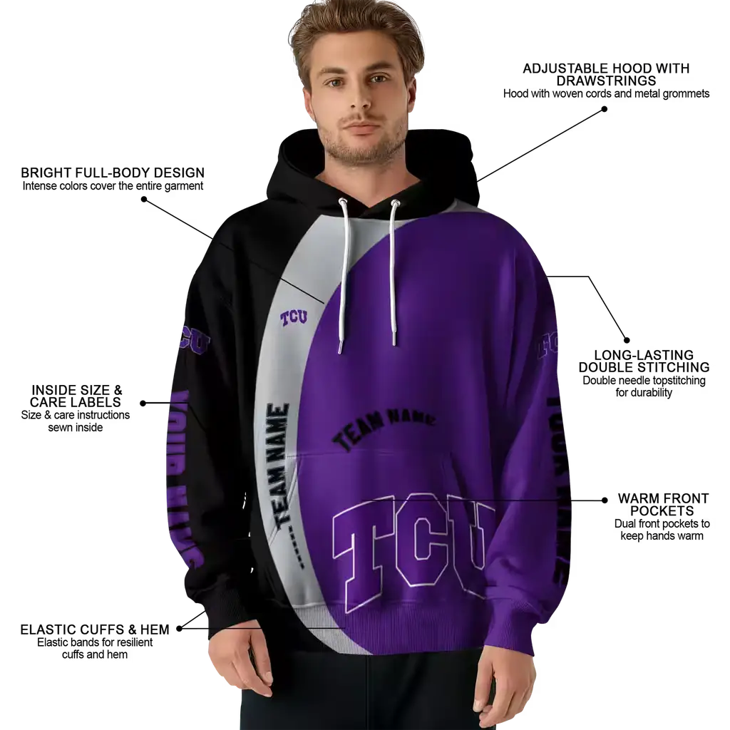 customized tcu horned frogs minimalist design purple black hoodie latest model customized tcu horned frogs minimalist design purple black hoodie latest model
