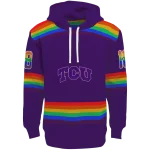 customized tcu horned frogs rainbow stripes purple hoodie best selling