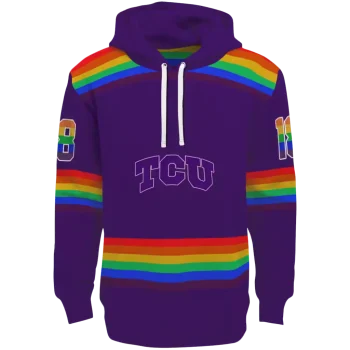 customized tcu horned frogs rainbow stripes purple hoodie best selling
