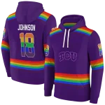 customized tcu horned frogs rainbow stripes purple hoodie best selling
