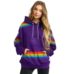 customized tcu horned frogs rainbow stripes purple hoodie best selling