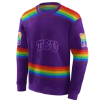 customized tcu horned frogs rainbow stripes purple hoodie best selling