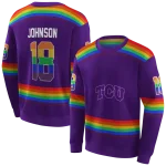 customized tcu horned frogs rainbow stripes purple hoodie best selling