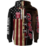 customized temple owls american pride hoodie best selling