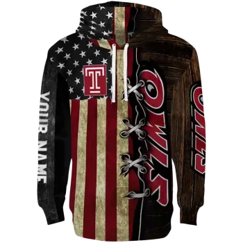 customized temple owls american pride hoodie best selling