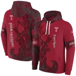 customized temple owls deer silhouette red hoodie best selling