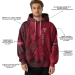 customized temple owls deer silhouette red hoodie best selling
