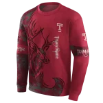 customized temple owls deer silhouette red hoodie best selling