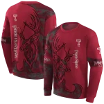 customized temple owls deer silhouette red hoodie best selling