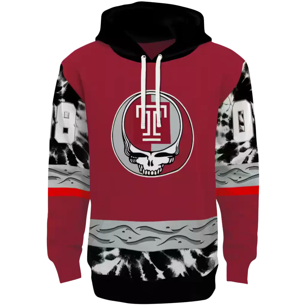 customized temple owls grateful vibes red hoodie best selling customized temple owls grateful vibes red hoodie best selling