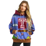 customized temple owls mario blue black hoodie best selling