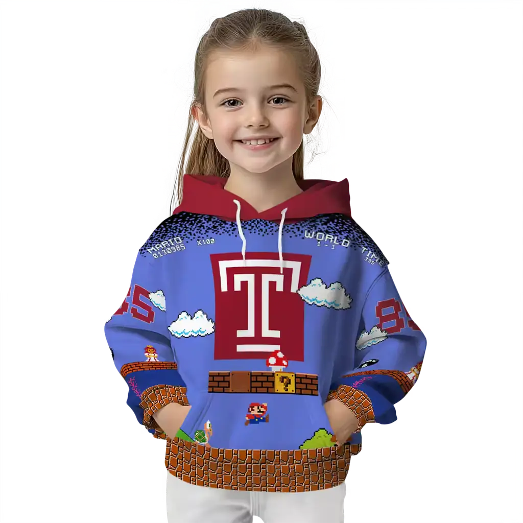 customized temple owls mario blue black hoodie top rated customized temple owls mario blue black hoodie top rated