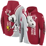 customized temple owls peeking snoopy red hoodie best selling
