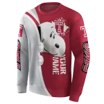 customized temple owls peeking snoopy red hoodie best selling
