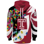 customized temple owls puzzle pieces red hoodie best selling