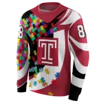 customized temple owls puzzle pieces red hoodie best selling