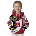 customized temple owls puzzle pieces red hoodie best selling
