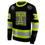 customized temple owls safety motif black neon green hoodie best selling