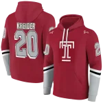 customized temple owls striped sleeves red hoodie best selling