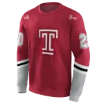 customized temple owls striped sleeves red hoodie best selling