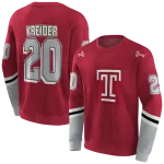 customized temple owls striped sleeves red hoodie best selling