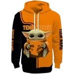 customized tennessee volunteers baby yoda orange black hoodie best selling