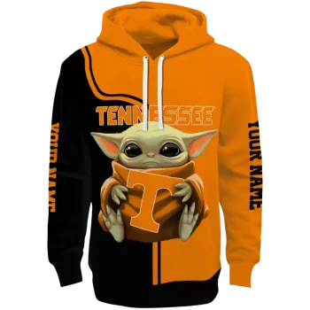 customized tennessee volunteers baby yoda orange black hoodie best selling